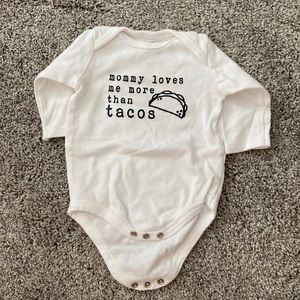 Mommy loves me more than tacos onesie